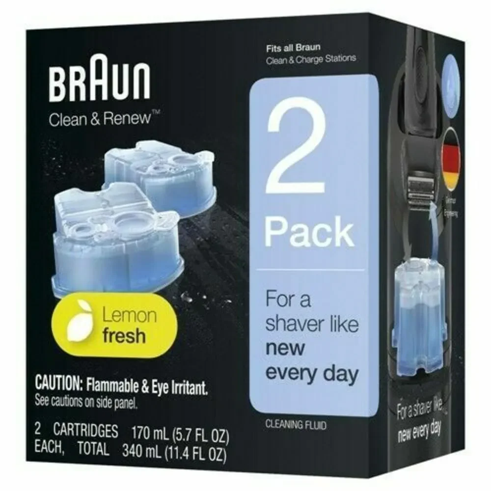 Braun Clean & Renew 2 Pack Lemon Fresh Cartridges New in Box